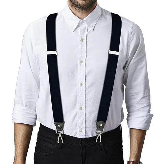 Heavy Duty Suspenders with Swivel Hooks for Men Work Jeans Y Back Big and Tall Adjustable Elastic Trouser Braces Belt Loop Strap