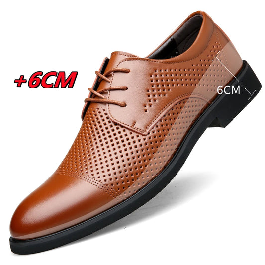 FUQIAO Formal Height Increasing Shoes Man Taller Elevator 6CM Invisible Insole For Men Heighten Increased Oxfords Business Lift