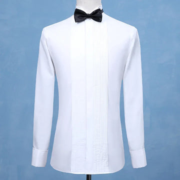 Fashion Groom Tuxedos Shirts Best Man Groomsmen Blanc Blanc Black Red Men de mariage Shirts Formelles Hommes Chemises