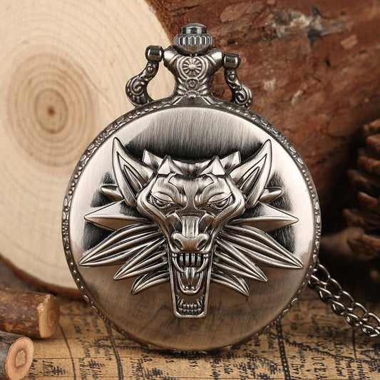 Antique Awesome  Majesty Style Wild Lion Pocket Watch Retro Fashion Pendant Vintage Modern Roaring Retro Men Pocket Watch Chain