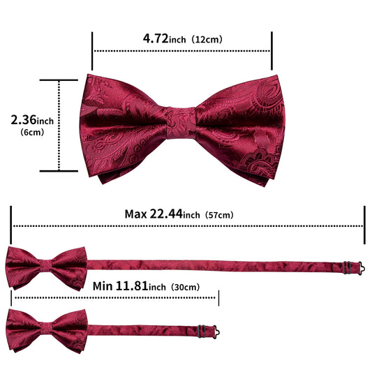 Casamento gravata borboleta para homens clássico vermelho pré-amarrado BUFFLINKS CORSAGE DE CORSAGEM PARA APARTA PARA FESTO ACESSORES DE BORBATEFLICA DE BORBATEFEL DE BORTEFL