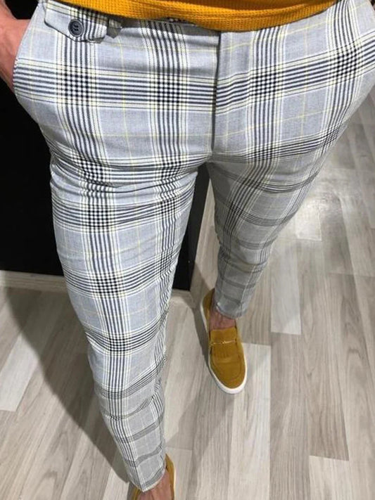 New Men Men Men Vintage Plaid Suit calças