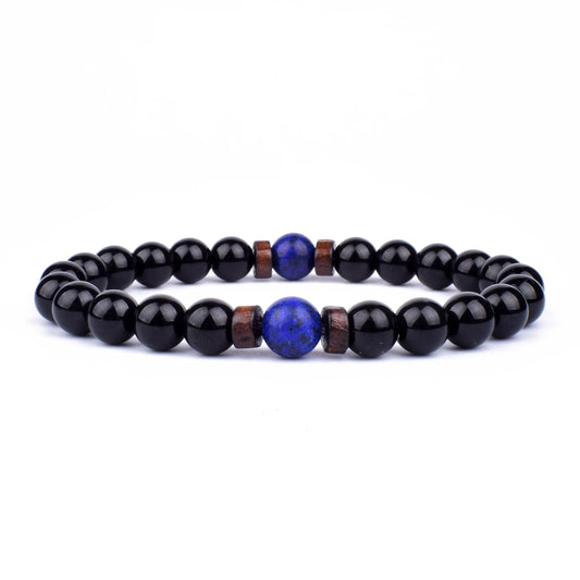 Pulseira de pedra vulcânica para homens lava madeira de 8 mm de pulseira de pulseira tibetana Buda Cadeia Mulheres homens Presente de joias Novas pulseiras