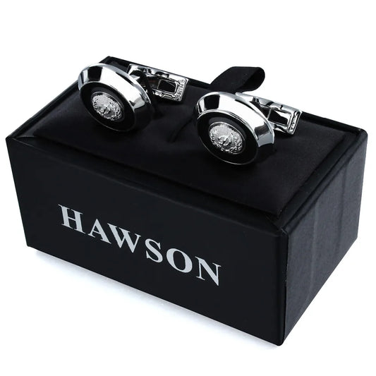 20 mm Hawson D Letra inicial do alfabeto BUFFLINKS Moda Round Men's Cuff Links Botão com jóias de camisa de esmalte preto