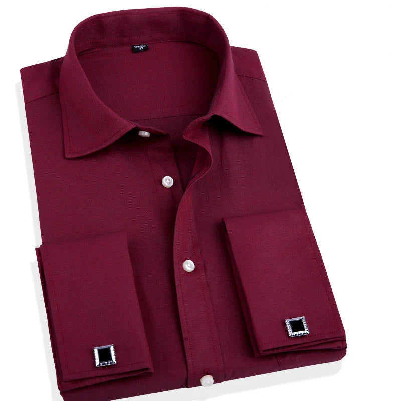 Couchette French Button Men de robe Shirt avec boutons-coussins