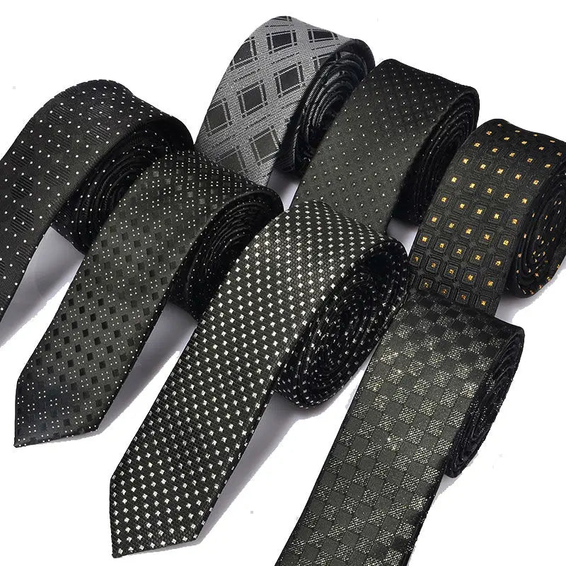 New Men's casual slim ties Classic polyester woven party Neckties Fashion Plaid dots Man Tie for wedding Business Male tie