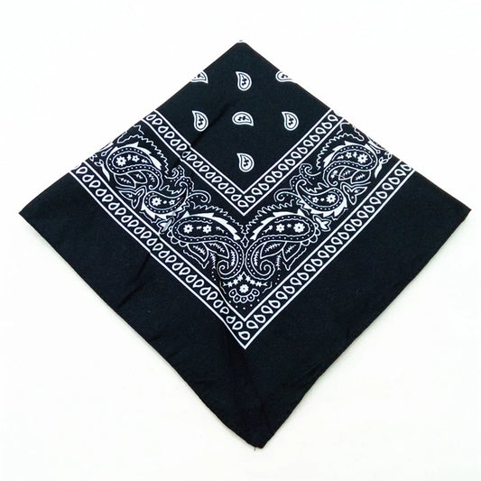 12pcs poliéster algodão de algodão Bandanas de hip-hop para mulheres Pocket Square Head Neck Lengband Homens