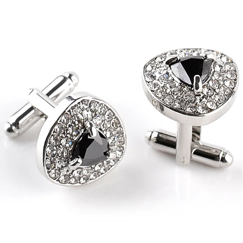 Luxury Cufflinks For Mens And Women Zircon Black Purple White Crystal Fashion Brand Cuff Botton High Quality