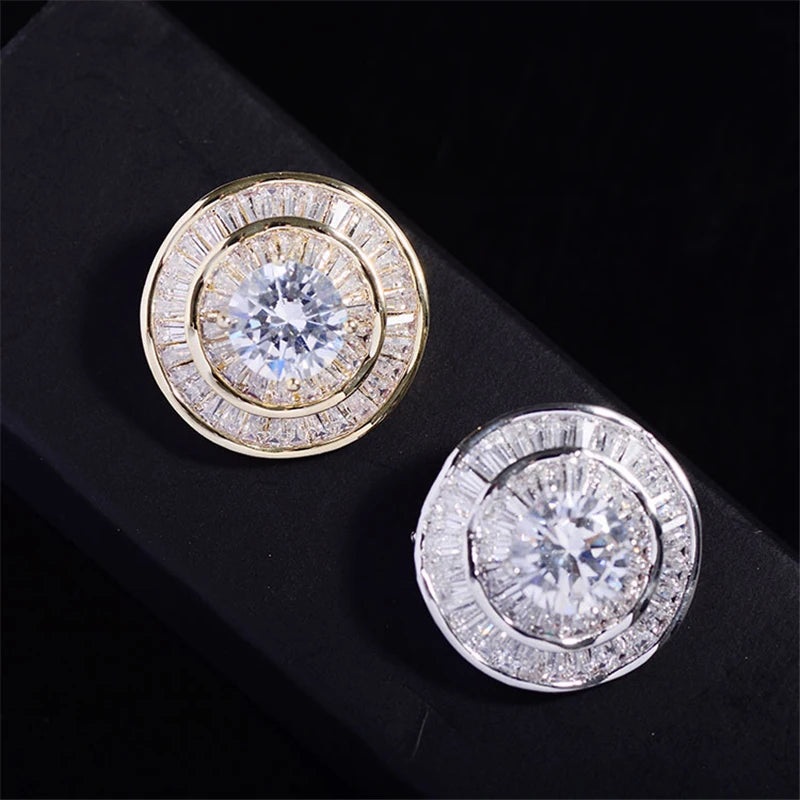 Luxury Small Brooch Woman White Zircon Round Brooches for Women Men Clothing Suit Lapel Pins Elegant Crystal Broches Jewelry