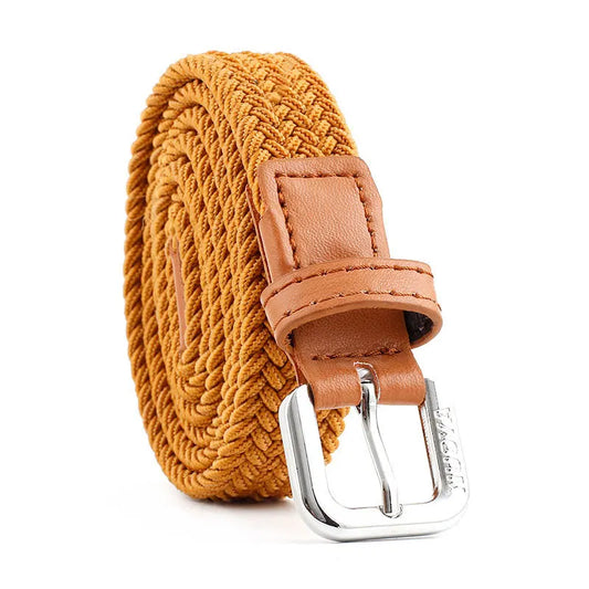 2022 Novo Casual Casual Corrente Tecida Estrada Cor Sólida Moda de Moda Moda Pin Fivelel Belt Para meninos Cintos de designer de meninos por atacado