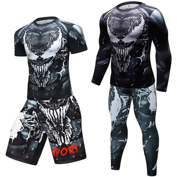 MMA BJJ Rashguard T Shirts+Pants Rash Guard Fitness Tracksuit Boxing Jerseys Muay Thai Compression Men  Kickboxing Sport Suit