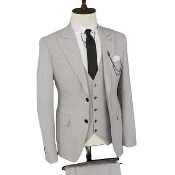 Costume de Grey Formal pour hommes 3 pcs (veste + pantal