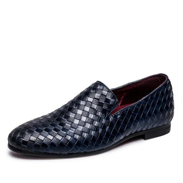 Fashion Men Shoes Black Braid Leather Casual Driving Shoes Men's Slip On Penny Loafers Moccasins 2019 New Style Leisure Shoes