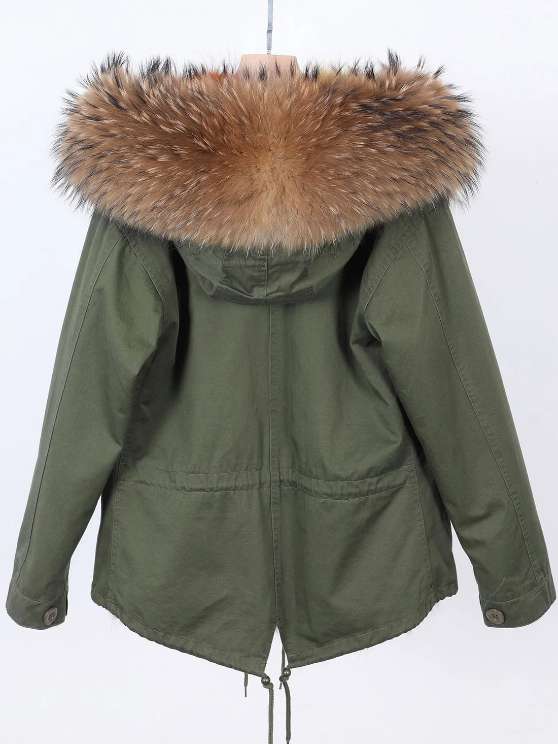 2025 Maomaokong New Women Winter Fur Coat Fox Lining Jacket Natural Real Raccoon Collar Parka Fox Fur Short Female Clothing