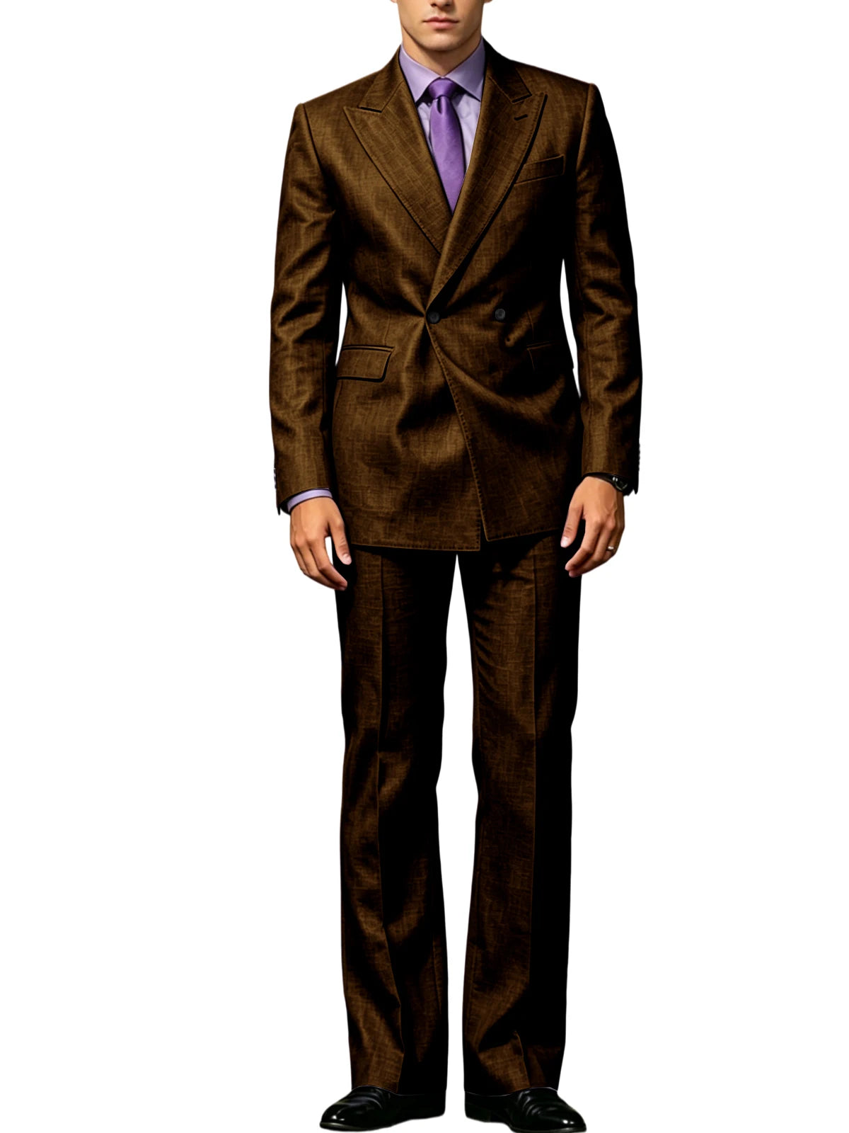 Vintage Men's Beige Linen Suit Notched Lapel Double Breasted Formal Blazer Set Summer Lightweight Wedding Party Trousers Suit Fo