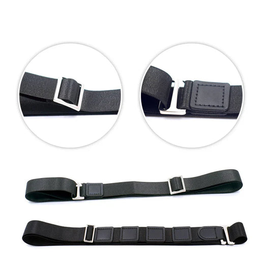 Black Shirt Stay Belt for Men Women Keep Shirt Tucked In Adjustable Elastic Non-slip Wrinkle-Proof Shirt Holder Strap Lock Belt