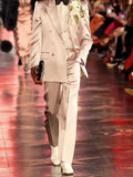Costume D'homme Satin Pink Mens Pants Suits Set Wedding Tuxedos Custom Made Prom Party Formal Male Blazer (Jacket+Pants)