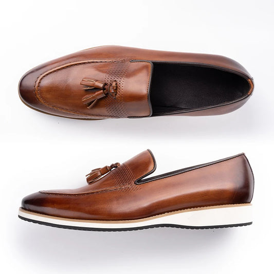 Best-selling Slip on Loafers Genuine Leather Men Shoe British Style Breathable Business Casual Fashion Good Quality Office Shoes