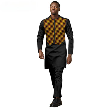 New Fashion African National Batik Men's Casual Two-piece Set Roupas Maculinas Спортивный Костюм Мужской Ropa Hombre Pant Sets