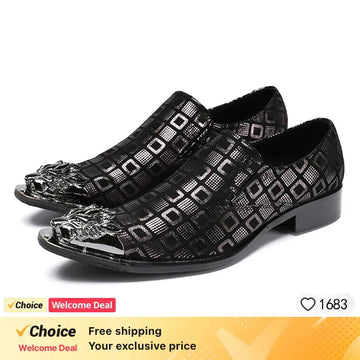 Summer business suit men's shoes black glossy leather shoes leading pointed party trend wedding shoes.