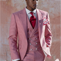 Elegant Groom Wedding Suit For Men Customized Outfit Peaked Lapel Slim 3 Pieces (Jacket+Vest+Pants) High Quality Blazer Set