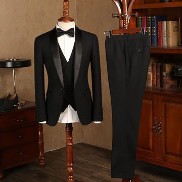 Formal Men's Suit 3 Pieces Jacket Pants Vest Wedding Groom Tuxedo High Quality Boutique Chic Outfits Traje De Hombre Elegante