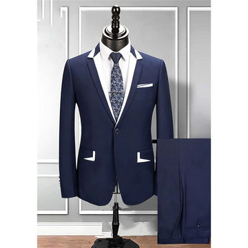 Elegant Single Breasted Men's Suit 2 Pieces Wedding Groom Groomsman Tuxedo Boutique Luxury High Quality Male Clothing