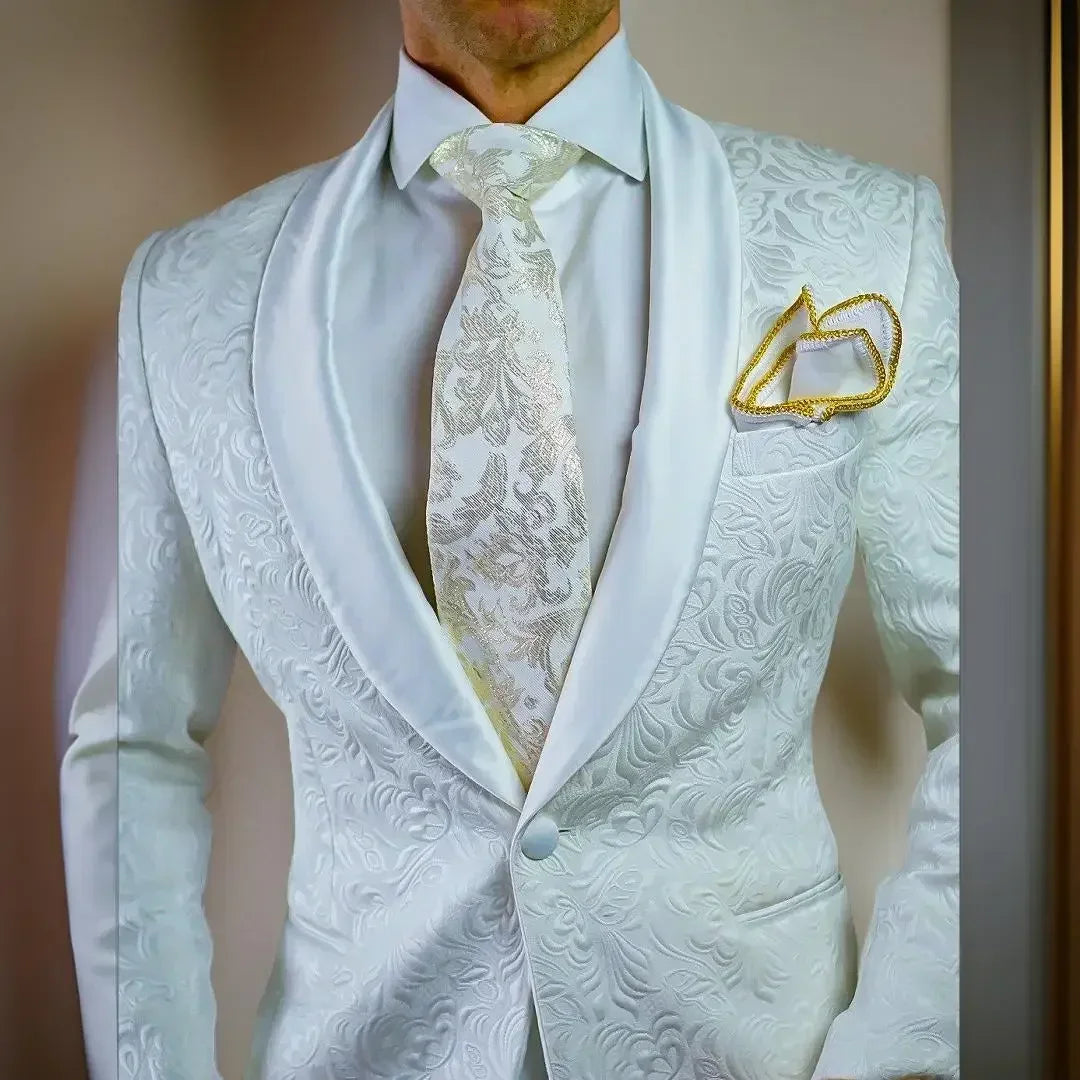 1 Piece Floral Suit Jacket For Men Wedding Tuxedo Slim Fit Blazer For Groom Shawl Lapel Italian Fashion Jacket In Stock 2025