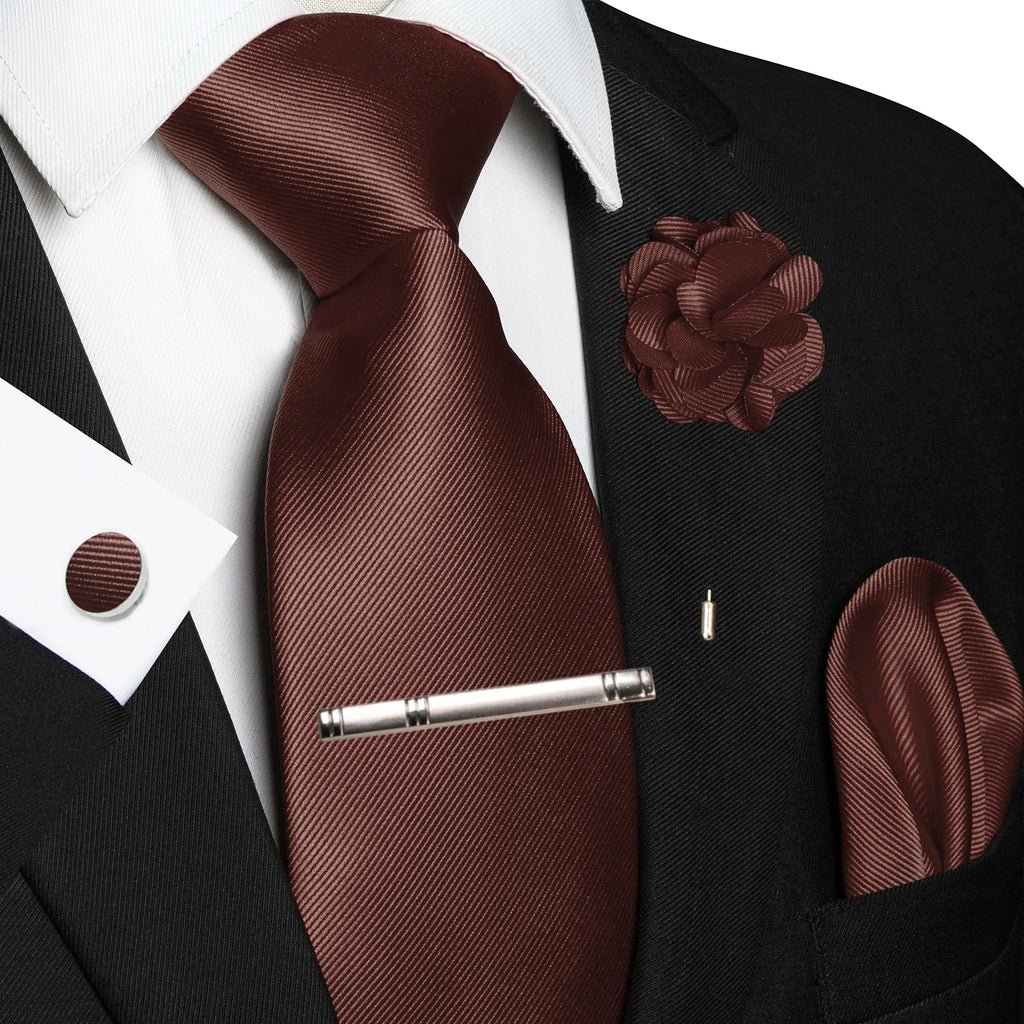 JEMYGINS Blue Solid Wedding Tie For Men Handky Cufflink Brooch Gift Mens Elegant Necktie Fashion Business Party Dropshiping