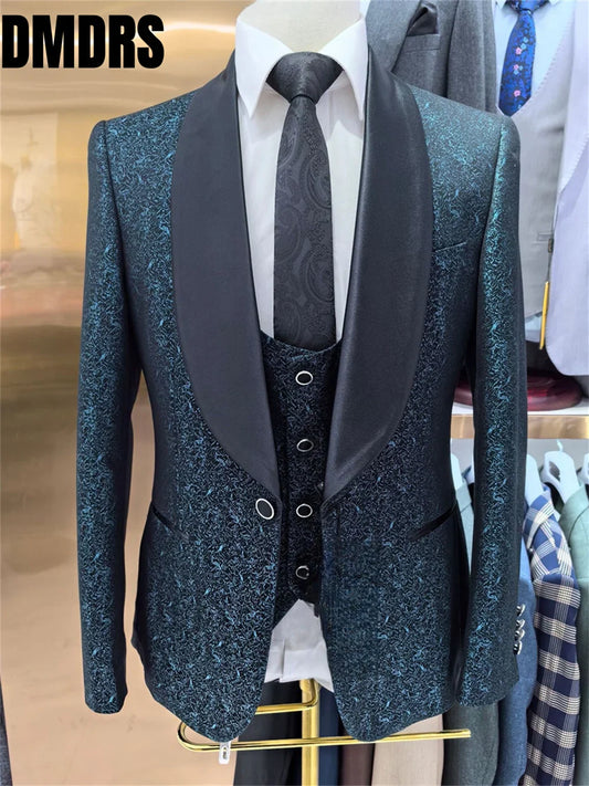 Traje para hombres con elegante Jacquard para oficina formal