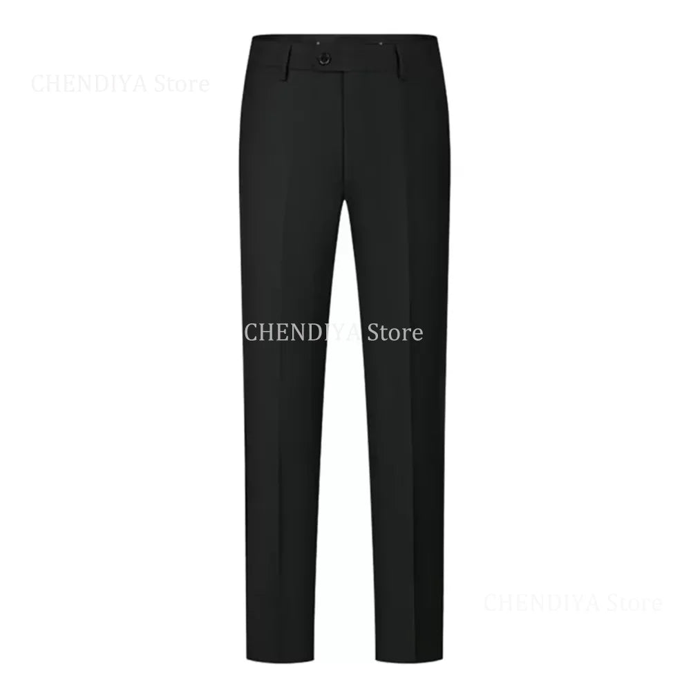 Chinese Style Men's Suits 3 Piece High-end Shawl Lapel Single Button Outfits (Jacket+Vest+Pants) Prom Party Groom Wedding Tuxedo