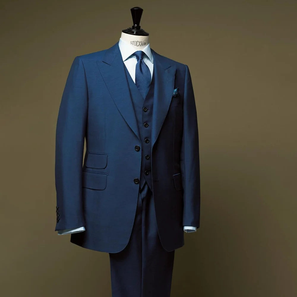3 Pieces Men's Suit Formal Occasion Business Male Clothing High Quality Boutique Banquet Custom Blazer Set