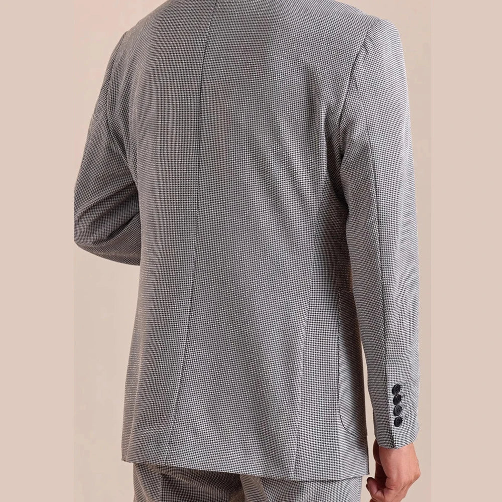 Men Tuxedo Suit Blazer Homme Luxury Lattice Banquet Masculino Jacket Club Party Grid Groom Men Suit Slim Fit Tuxedo Blazer