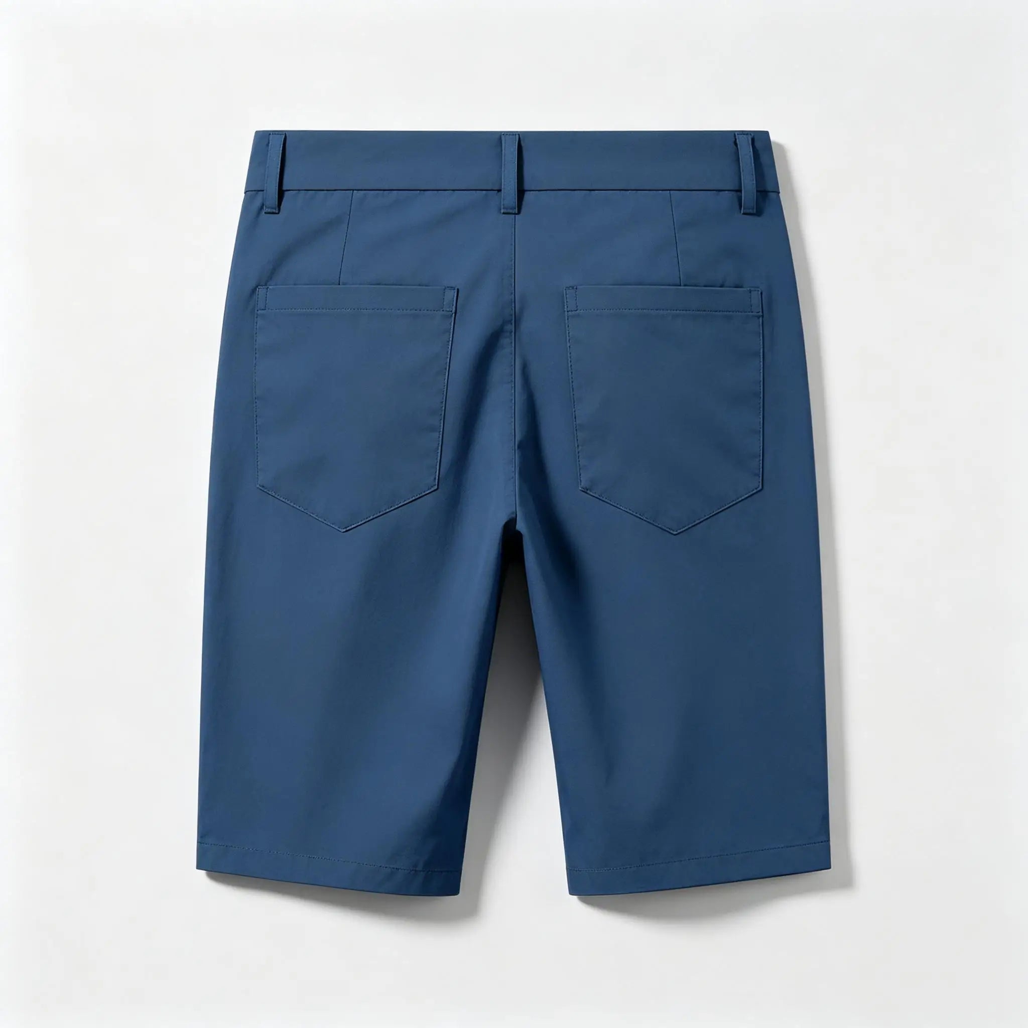 Men Cotton Solid Knee Length Bermuda Shorts Straight Chino Shorts Front Back Pockets Breathable Summer Beach Daily Casual Shorts