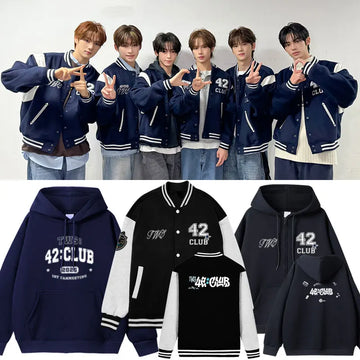 2025 KPOP TWS 42:CLUB Tour Baseball Jacket Women Men SHINYU DOHOON YOUNGJAE HANJIN JIHOON KYUNGMIN College Baseball Uniform