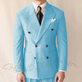 British Style Men Suits Casual Business Double Breasted Suit Jacket Wedding Groom Business Social Banquet Tuxedo Costume