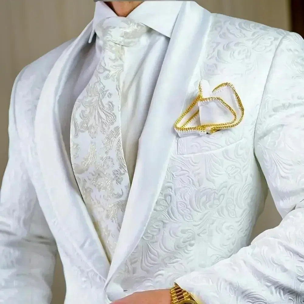 1 Piece Floral Suit Jacket For Men Wedding Tuxedo Slim Fit Blazer For Groom Shawl Lapel Italian Fashion Jacket In Stock 2025