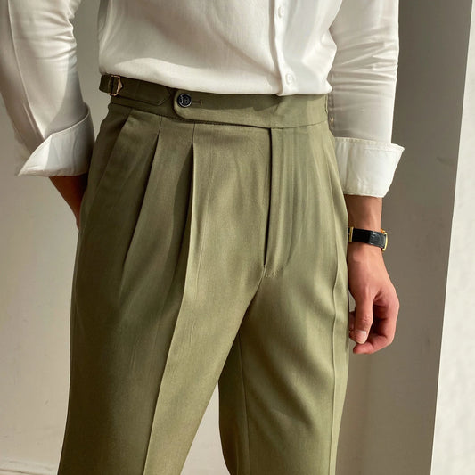 Pantaloni da uomo italiani pantaloni per la caviglia del pantalone della caviglia 2021 Pannelli ad alta aeroga britannici Pantoni sociali Traje Hombre Dress Formal Dress Person