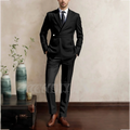 Solid Color Formal Suit For Men Slim Fitted Peaked Lapel High Quality Male Outfit Business Casual Office Wear Two Pieces