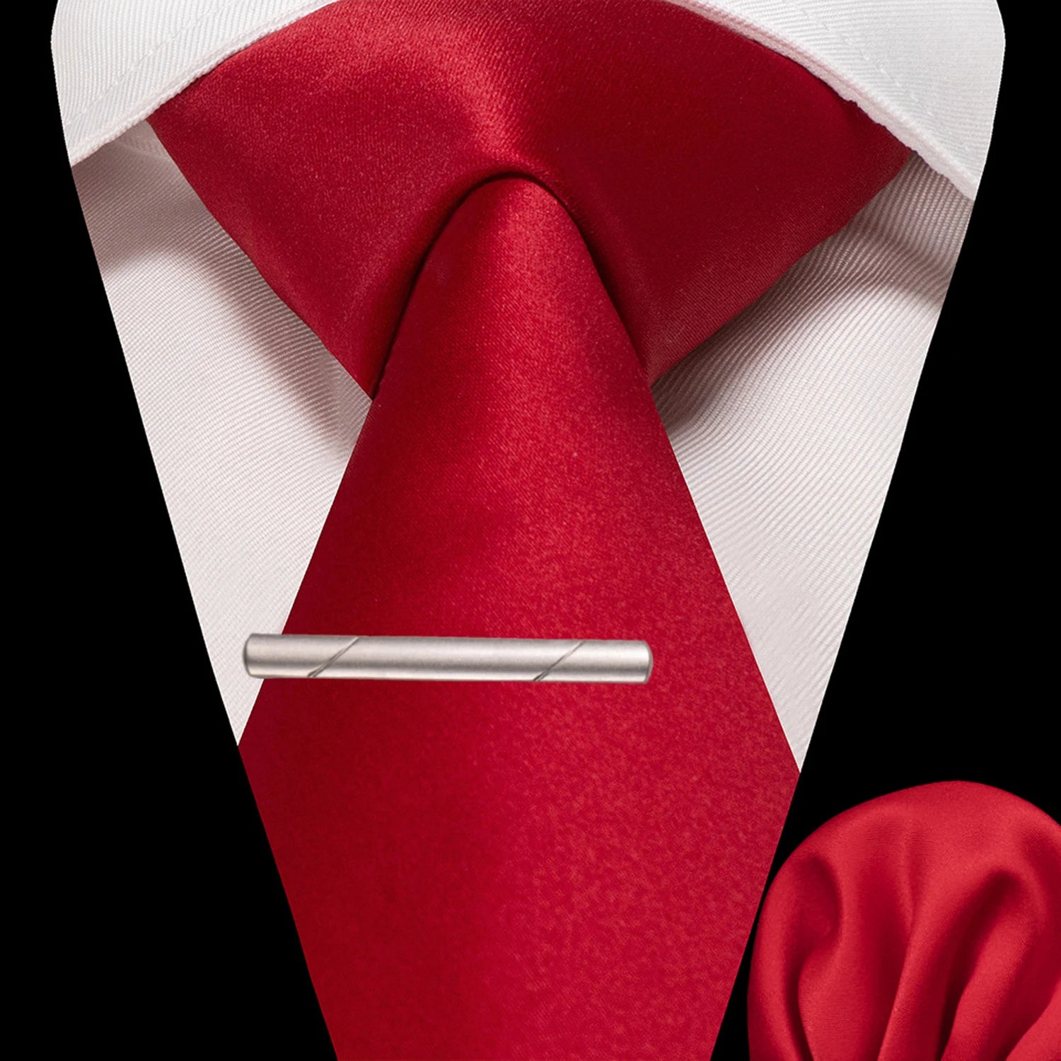 JEMYGINS Solid polyester Men Tie Handkerchief tie clip Set Blue Pink Mint Green Necktie for Wedding Party Business Accessories