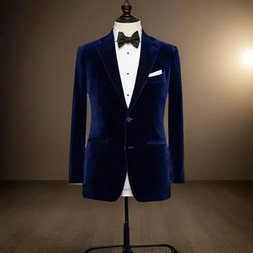American Style Suit Jacket For Men Notched Lapel Slim Fit Male Blazer 1 Piece Velvet Smoking Jacket Ready To Ship 2025
