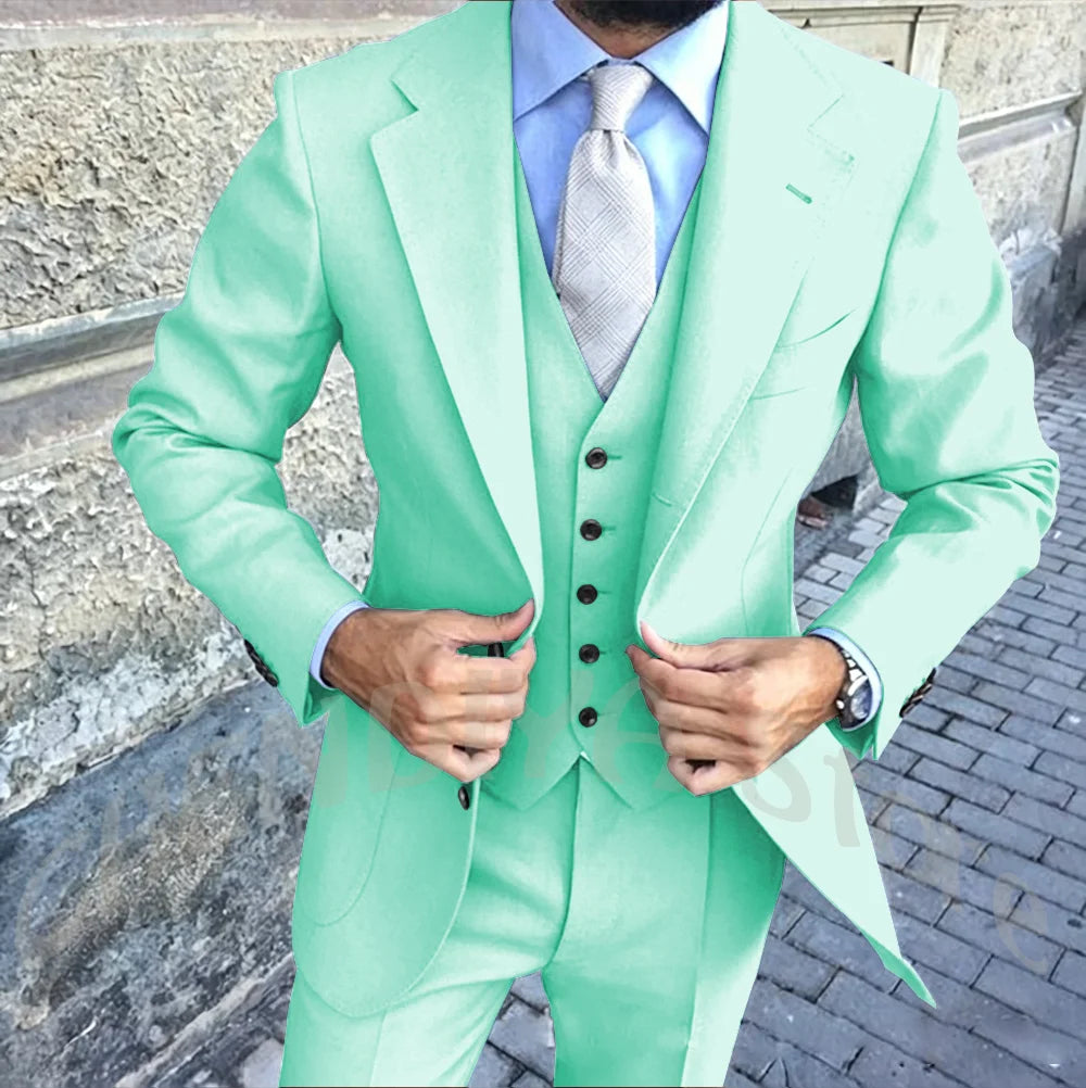 Latest Design Brown Man Work Suit Groom Tuxedos Notch Lapel Mens Business Suits Wedding  Dress Suit Sets (Jacket+Pants+Vest+Tie)