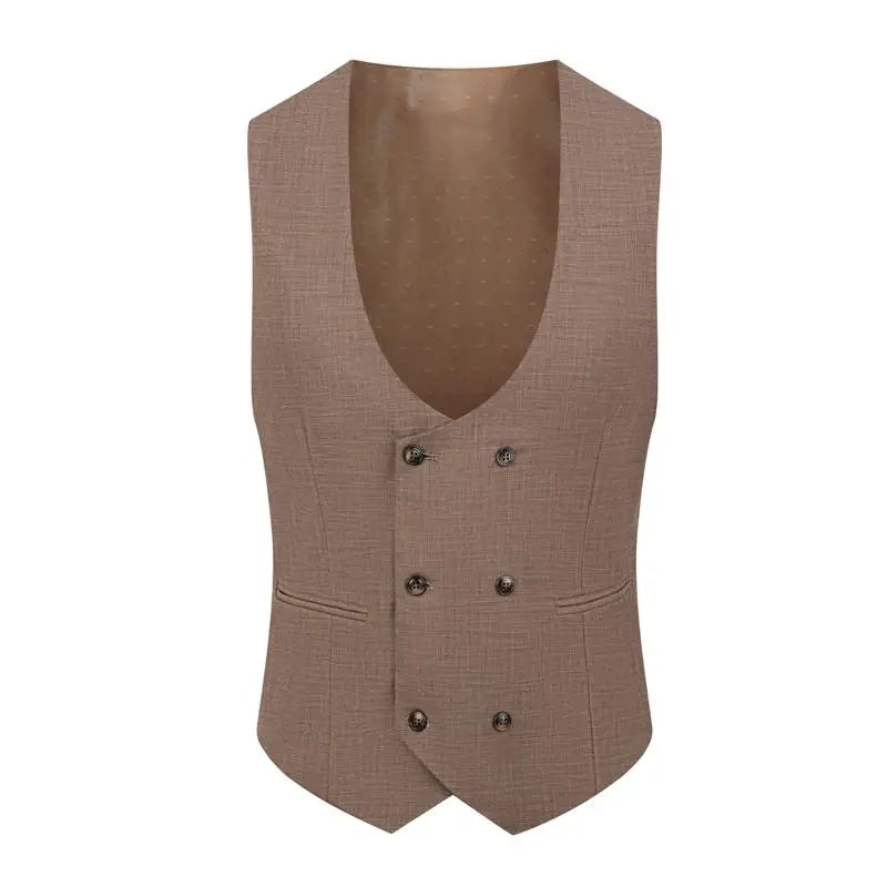 Suit (Blazer+ Vest + Trousers) Men's Fashionable Gentleman Business Checkered Banquet British Style Party Casual Wedding Suit