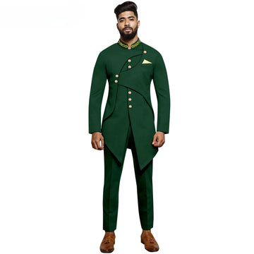 Men's Suit New Style Wedding Best Groom and Groom Hot Sale African Gold Stamping Two-piece Set   Men Clothes  Costume for Men