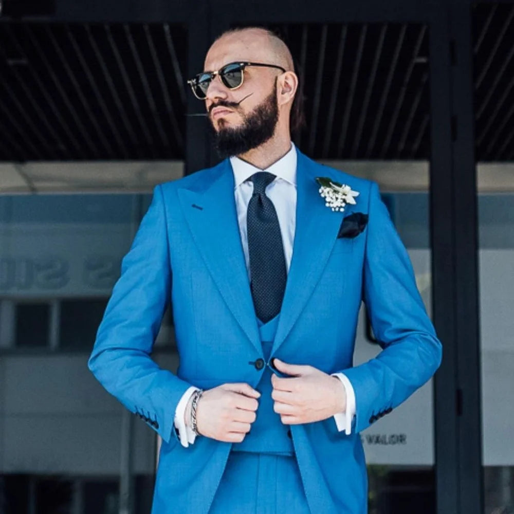 Three-Piece Blazer for Men, Menstrual De Cana, Masculino de Cavalheiro, Men's Smoking Jacket, 3 PCs