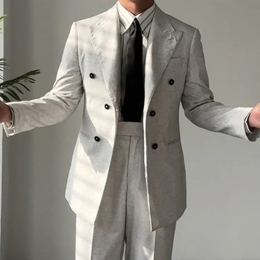 Costume de robe à double seins 2 pièces Costume de mariage de haute qualité pour les hommes Business Formal Office de travail décontracté Costume de bal