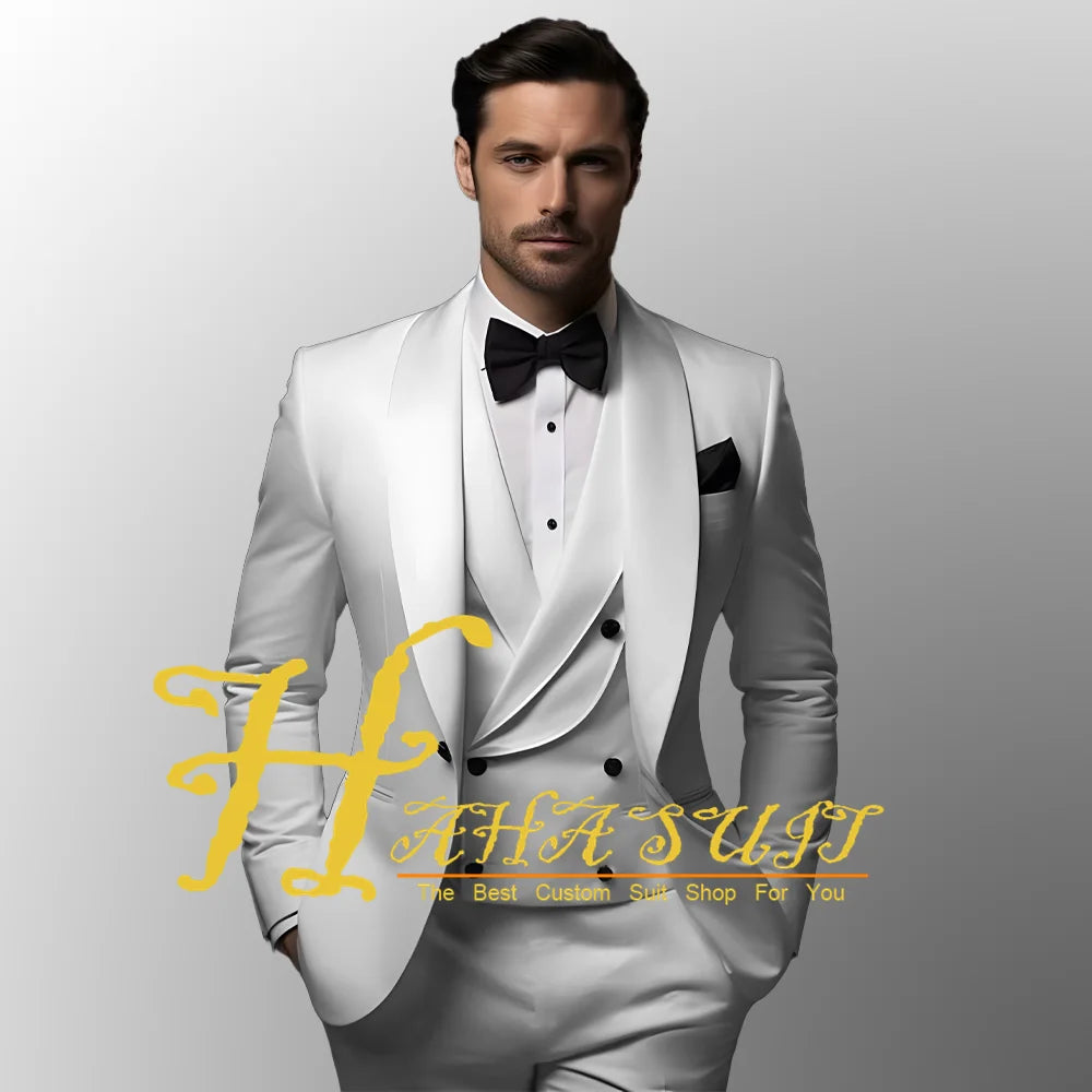 Male Suits Slim Fit 2025 3-Pieces Men Wedding Suit Blazer Vest Pants with