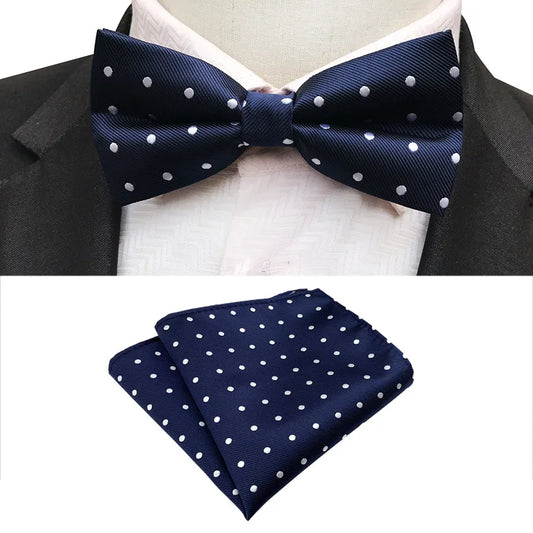 Bow Ties For Men Pocket Square Bowtie Necktie Wedding Accessories Costume Homme De Luxe Pour Le Mariage