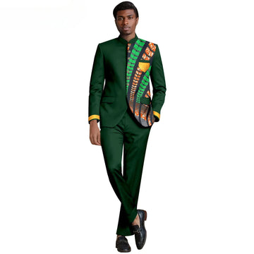 New (Blazer+pants) Men's Fashion Business Gentleman Italian Style Slim Solid Color Professional Suit Wedding Groom Best Man Suit