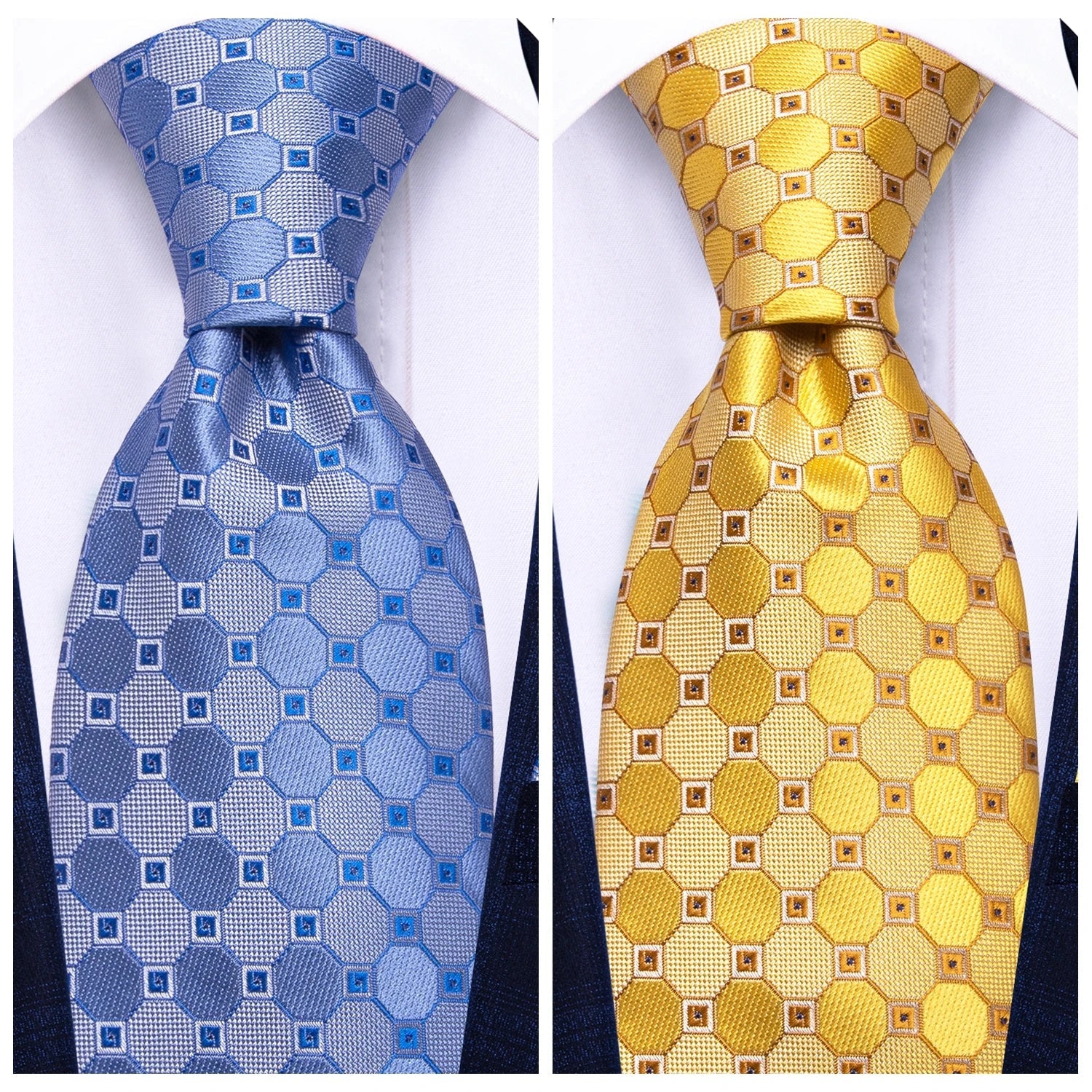 Designer hi-tie uomini a blu chiaro di uomini eleganti fagotti per fazzoletto per cravatte per uomo